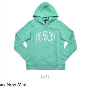 Mint green GAP fleece-lined hoodie